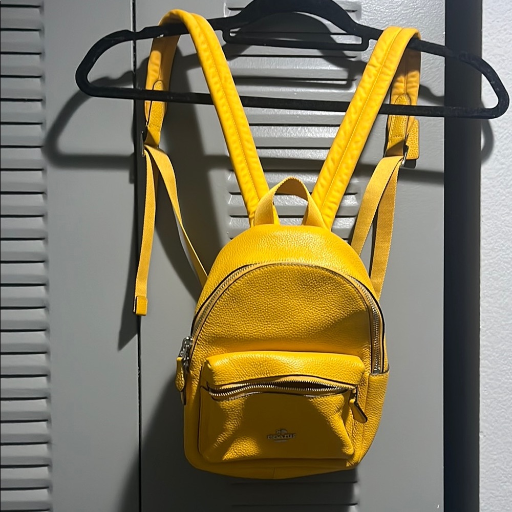Coach Vibrant Yellow Leather Backpack